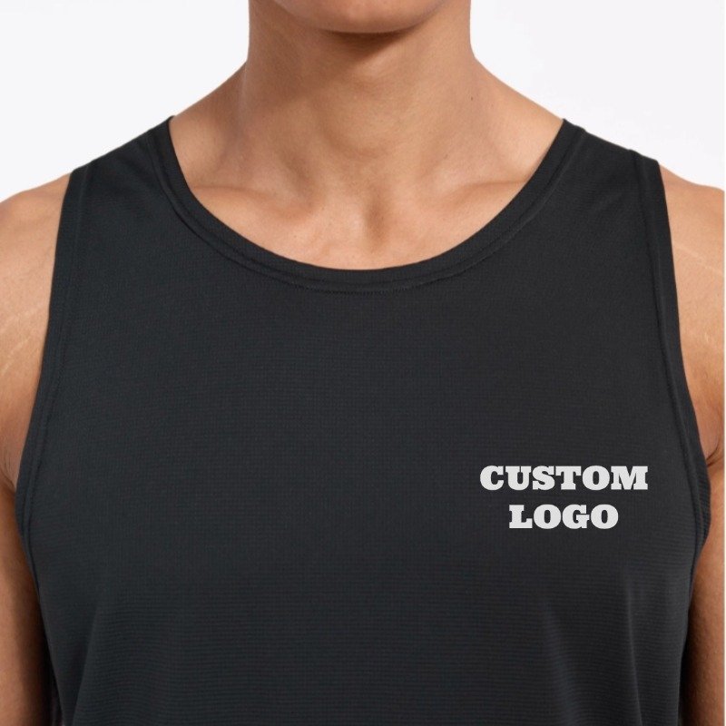 2024 Custom mens logo ribbed gym tank top heavyweight cotton muscle sleeveless running stringer fitness sports workout vest