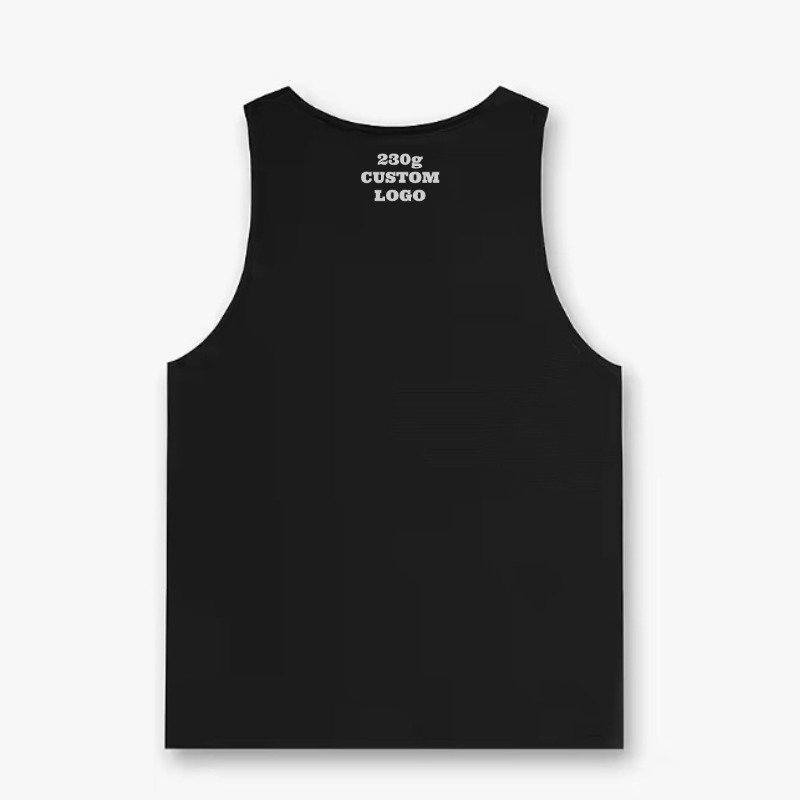 2024 Custom mens logo ribbed gym tank top heavyweight cotton muscle sleeveless running stringer fitness sports workout vest