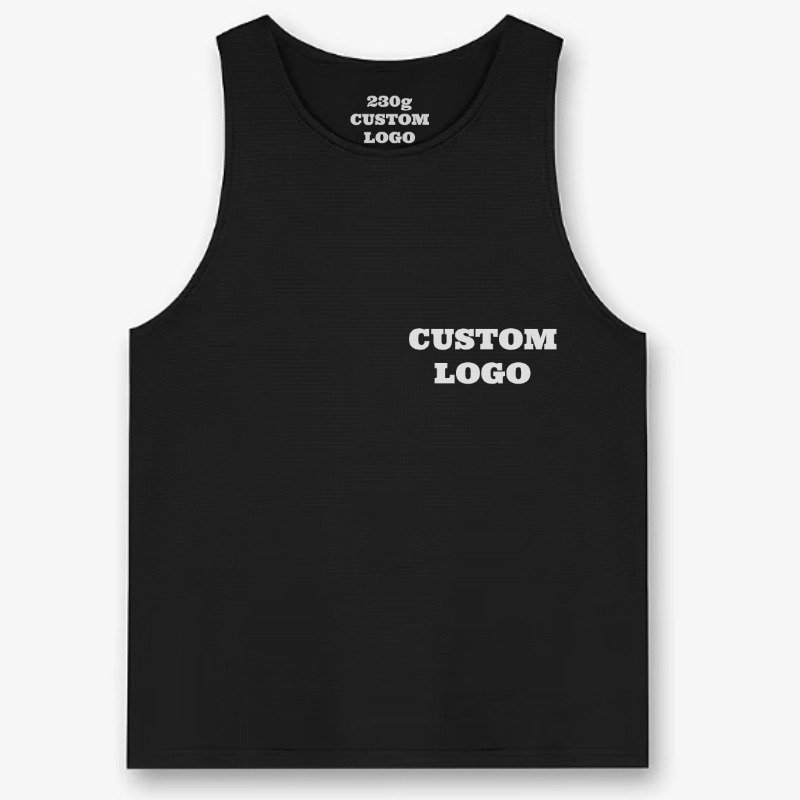 2024 Custom mens logo ribbed gym tank top heavyweight cotton muscle sleeveless running stringer fitness sports workout vest