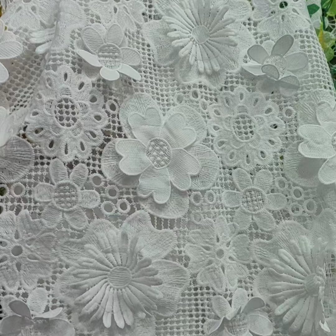 Flat Embroidery Fabric with Intricate Stitchwork Premium Embroidery for Sewing and Crafting