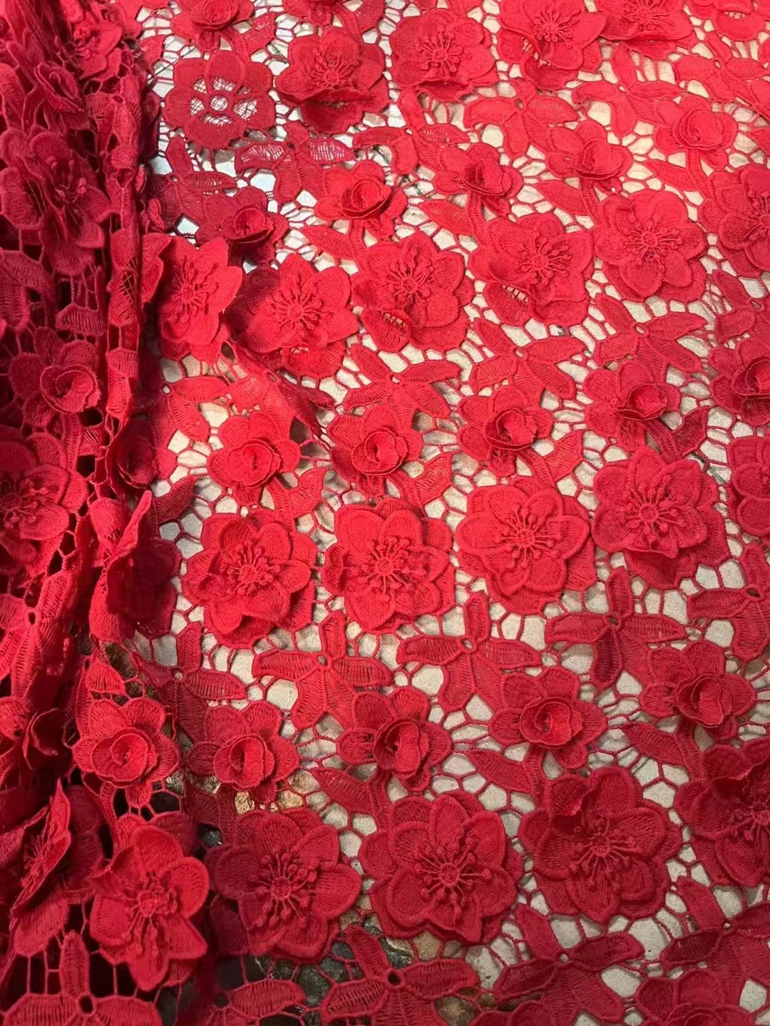 Flat Embroidery Fabric with Intricate Stitchwork Premium Embroidery for Sewing and Crafting