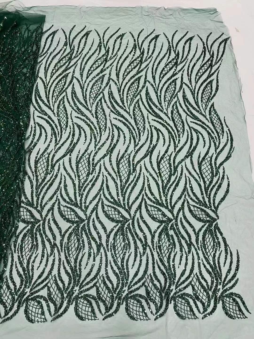 NI.AI Hot Sale New French Embroidered Beaded Lace Fabrics For Party Dress High Quality Sequins Mesh Lace Fabrics