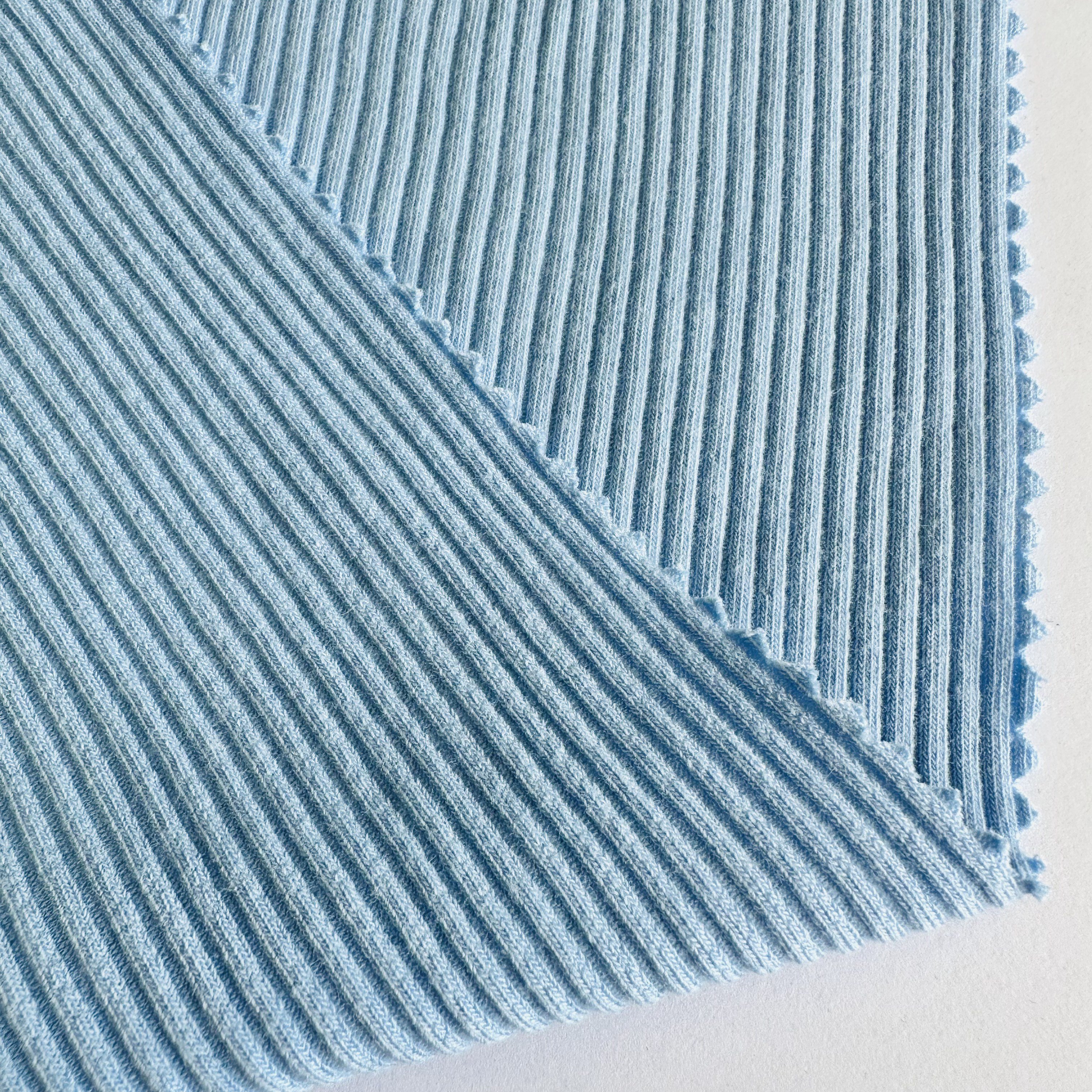 Best sell stretch 4*2 ribbed fabric cotton Polyester Spandex CVC Rib Knit Fabric For Sweater and Cuff