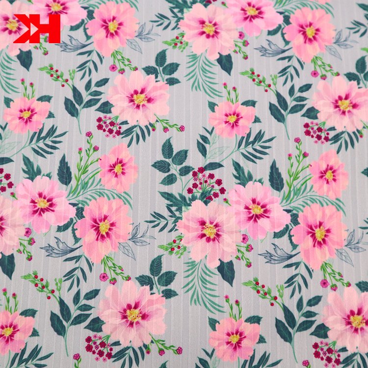 Kahn digital designer spandex elastic rib knit stretch fabric for dressmaking