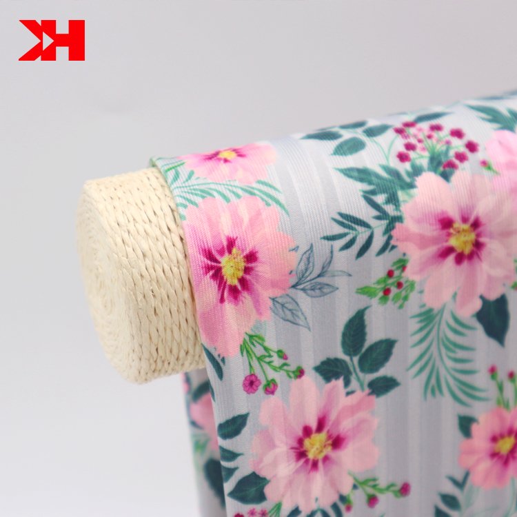 Kahn digital designer spandex elastic rib knit stretch fabric for dressmaking