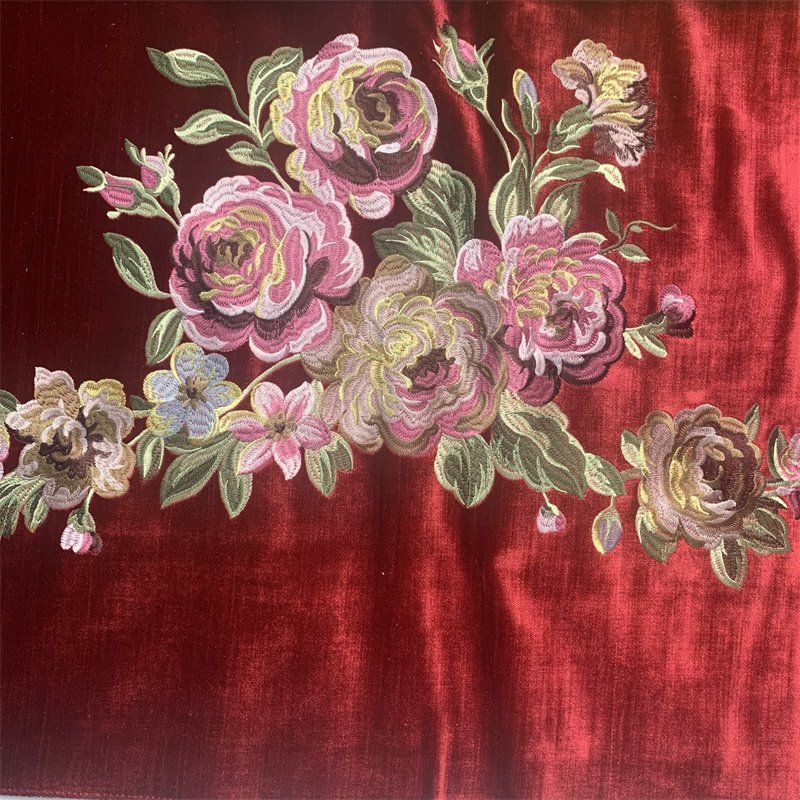 Excellent Luxury Sofa Fabric Flower Leaf Patten Embroidery Fabric