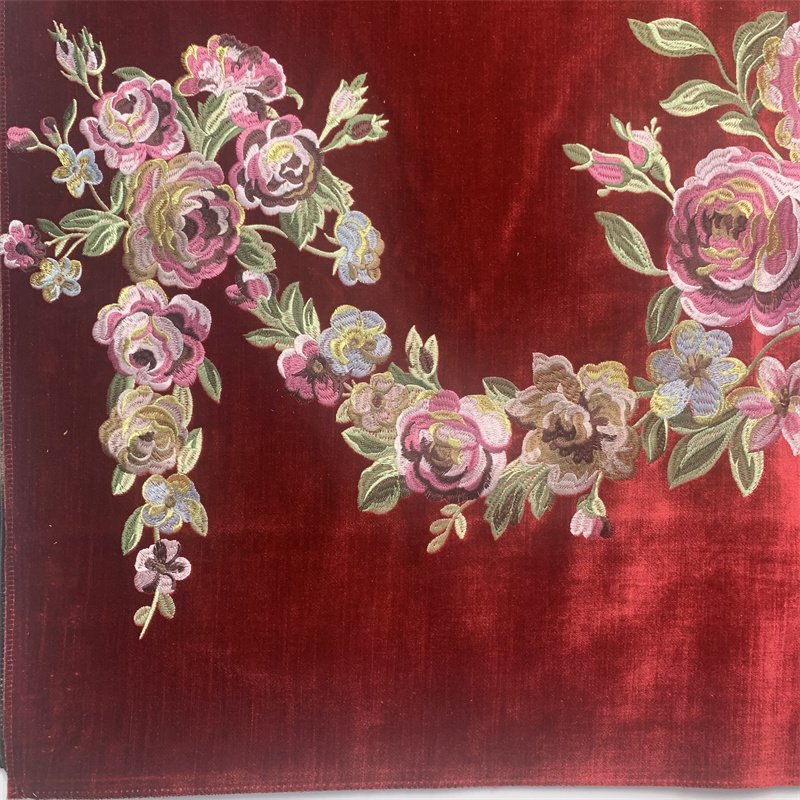 Excellent Luxury Sofa Fabric Flower Leaf Patten Embroidery Fabric