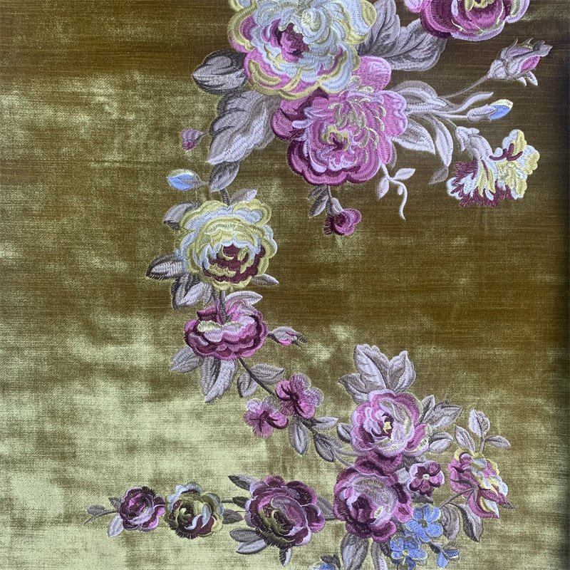 Excellent Luxury Sofa Fabric Flower Leaf Patten Embroidery Fabric