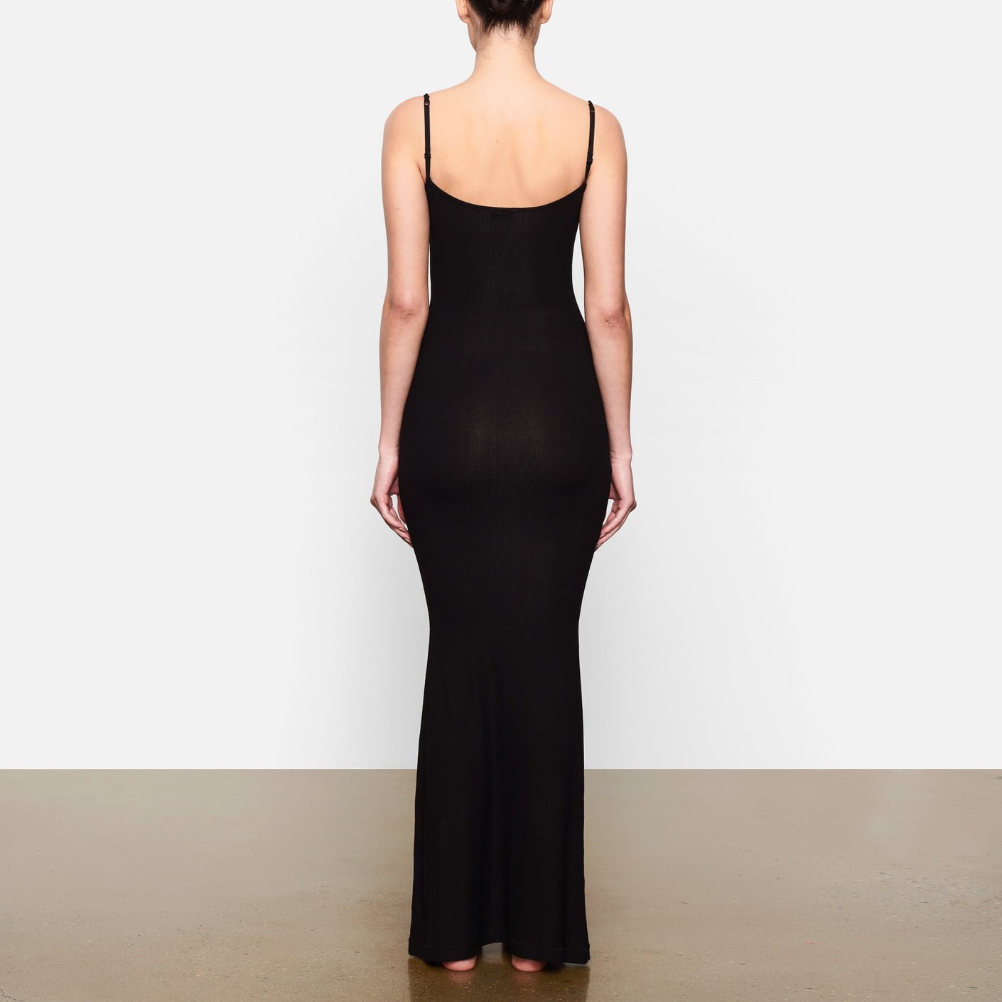 SOFT LOUNGE LONG SLIP DRESS RIB WOMEN SLIM BODYCON DRESS