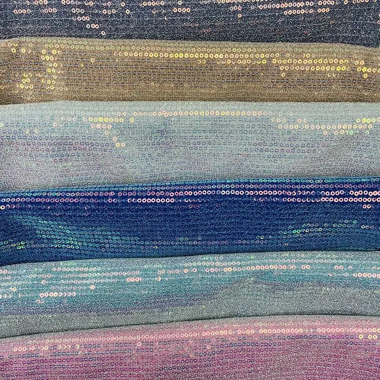 High Quality Heavy Beaded Lace Embroidery Fabric Gold Net Beaded Sequin Lace Fabrics for clothing