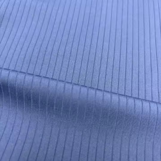 High-Quality 10 X 2 RIB Stretch Fabric 74% Recycled Polyester and 26% Spandex for Chlorine-Resistant Swimwear