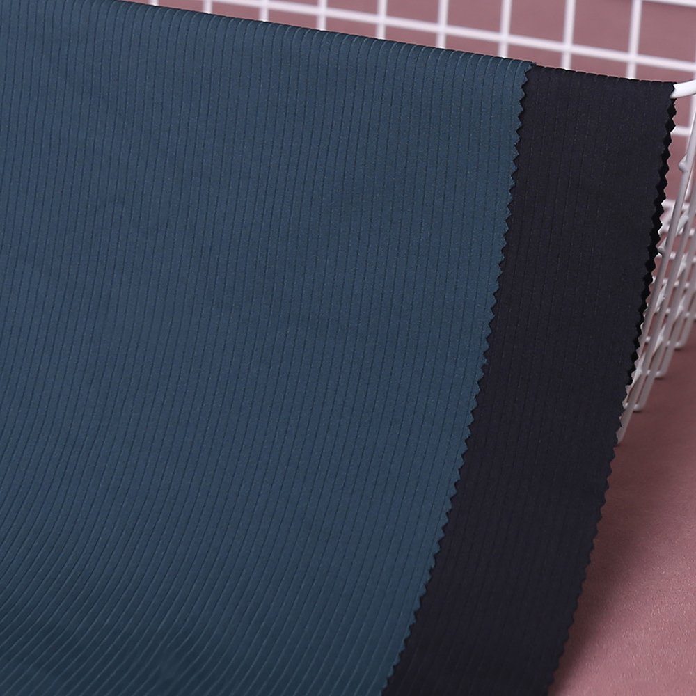Nylon spandex 270g pit stripe knitted fabric high elasticity drawstring ribbed quick drying yoga clothes sports fabric