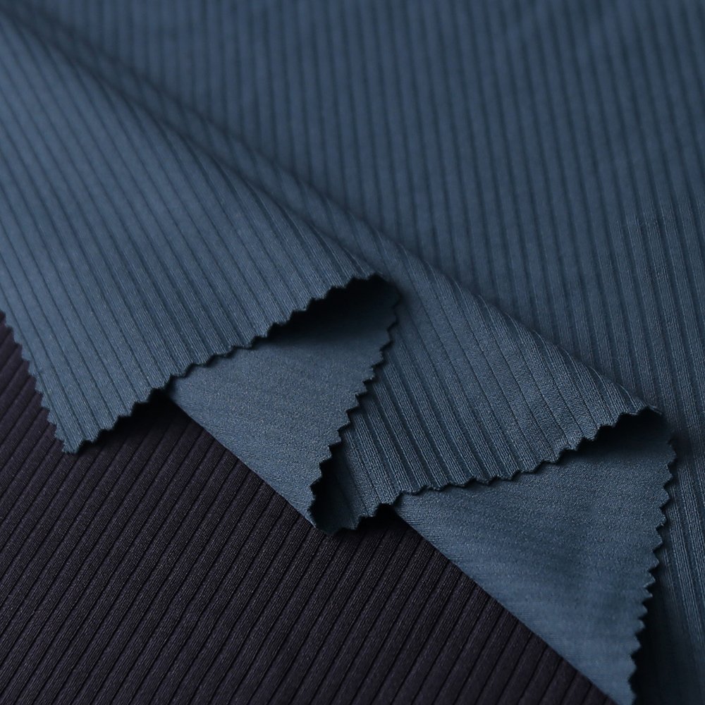Nylon spandex 270g pit stripe knitted fabric high elasticity drawstring ribbed quick drying yoga clothes sports fabric