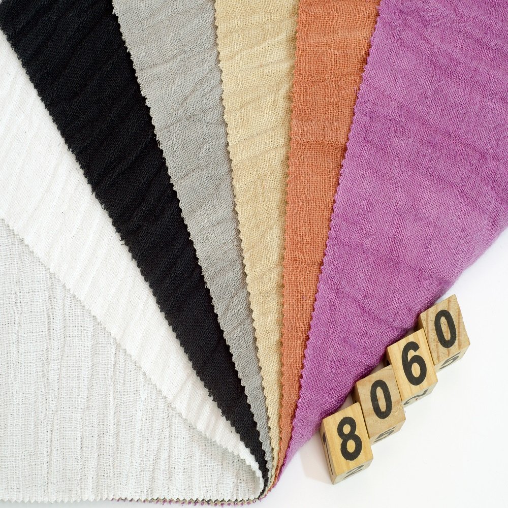 #8060 Sample order ramie cotton fabric sample color card crepe ramie fabric for clothing