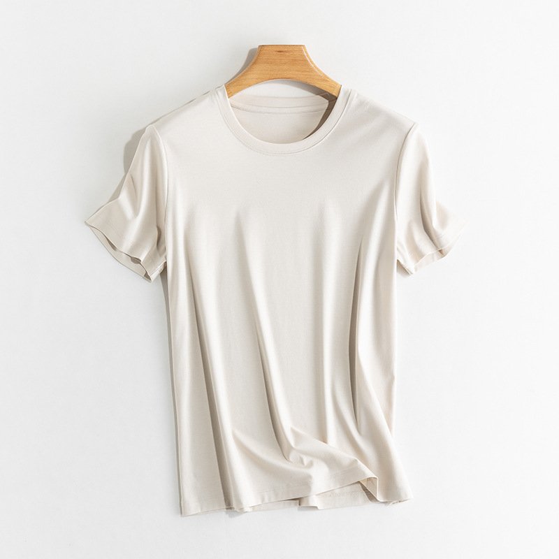 Custom Drop Shoulder T-shirt Oversized women Thick Neck Rib Collar 100 Cotton White T shirt for women blouses