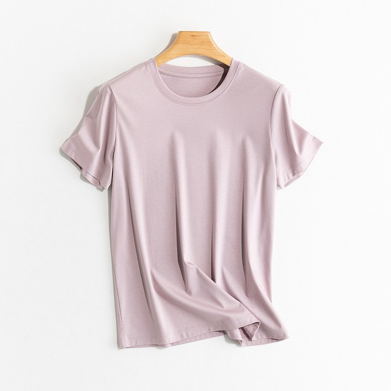 Custom Drop Shoulder T-shirt Oversized women Thick Neck Rib Collar 100 Cotton White T shirt for women blouses