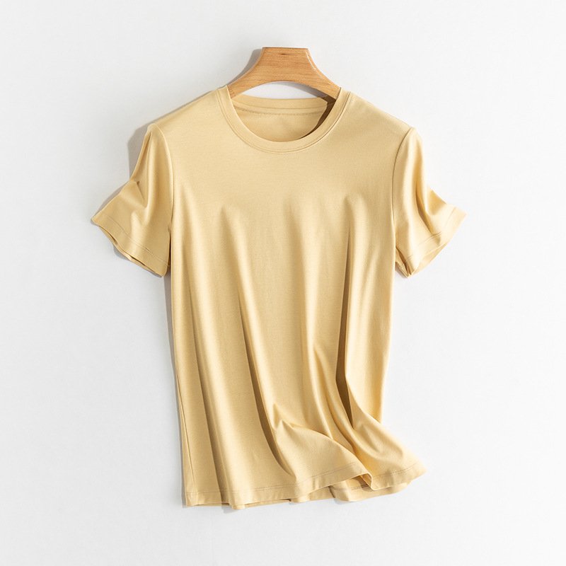 Custom Drop Shoulder T-shirt Oversized women Thick Neck Rib Collar 100 Cotton White T shirt for women blouses