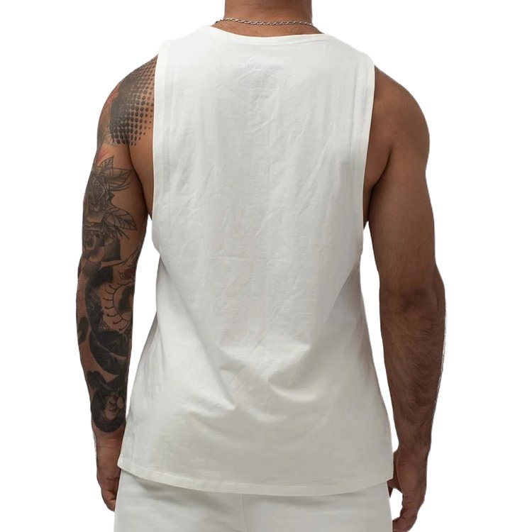 custom logo printed thick material elastin ribbed fleece 100% cotton blank solid regular knit basic undershirts tank top
