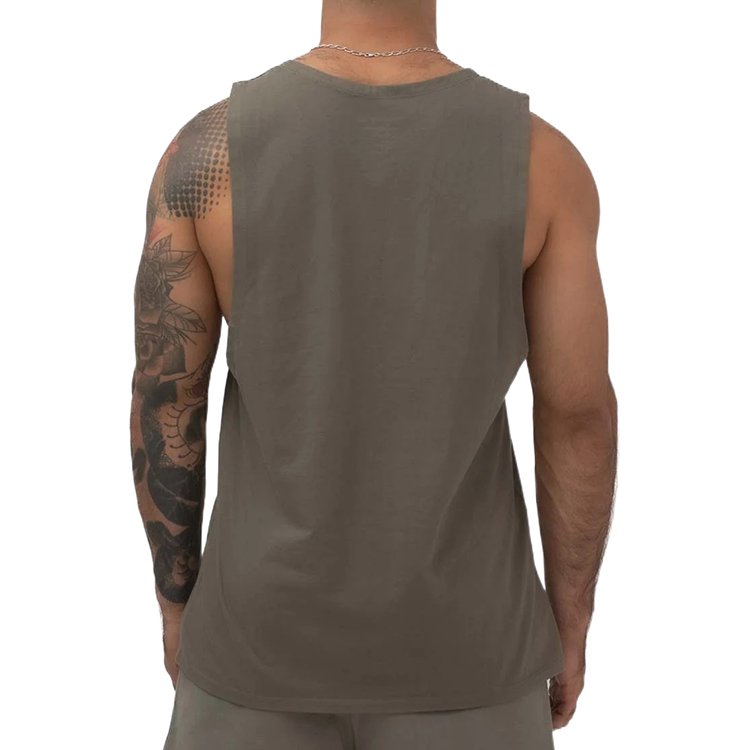 custom logo printed thick material elastin ribbed fleece 100% cotton blank solid regular knit basic undershirts tank top
