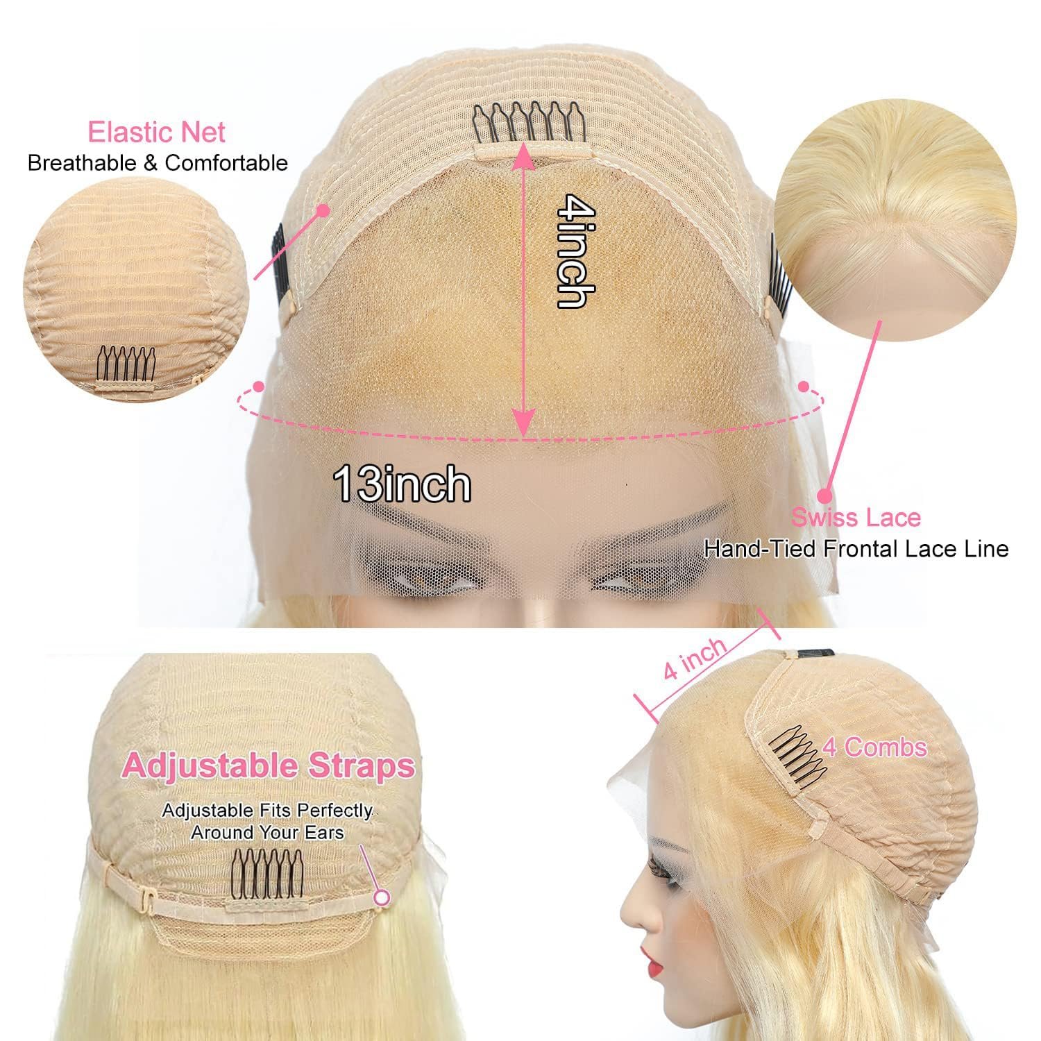 613 Blonde Hd Lace Front Wig Lace Frontal Human Hair Wig 613 Full Lace Wig Transparent Raw Virgin Deep Wave 13x4 Curly 30 Inch