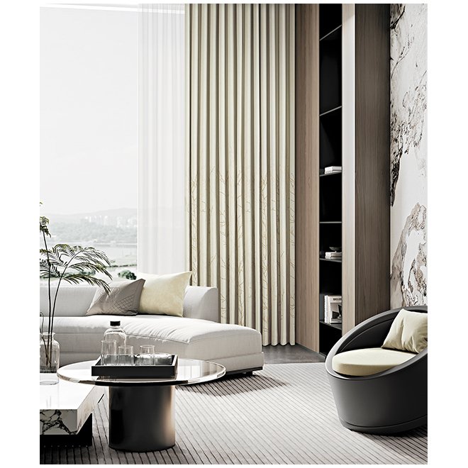 110"inch 280cm width wholesale embroidery double faced luxury curtain blackout fabric roll textiles
