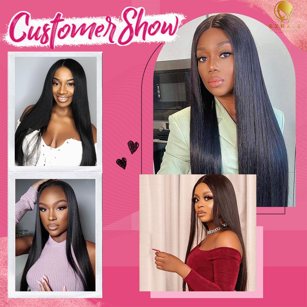 RXHAIR Hot Selling RX-B Straight Wigs 180% Density Cuticle Aligned Transparent Lace Hd Frontal Wig Hair Brazilian Handmade Wigs