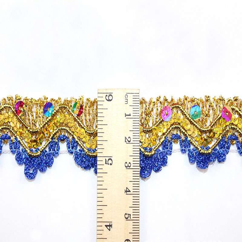 Factory Supply Shiny Bling Bling Sequins Lace High Quality Colorful Embroidery Border Lace Trim For Dress Decoration