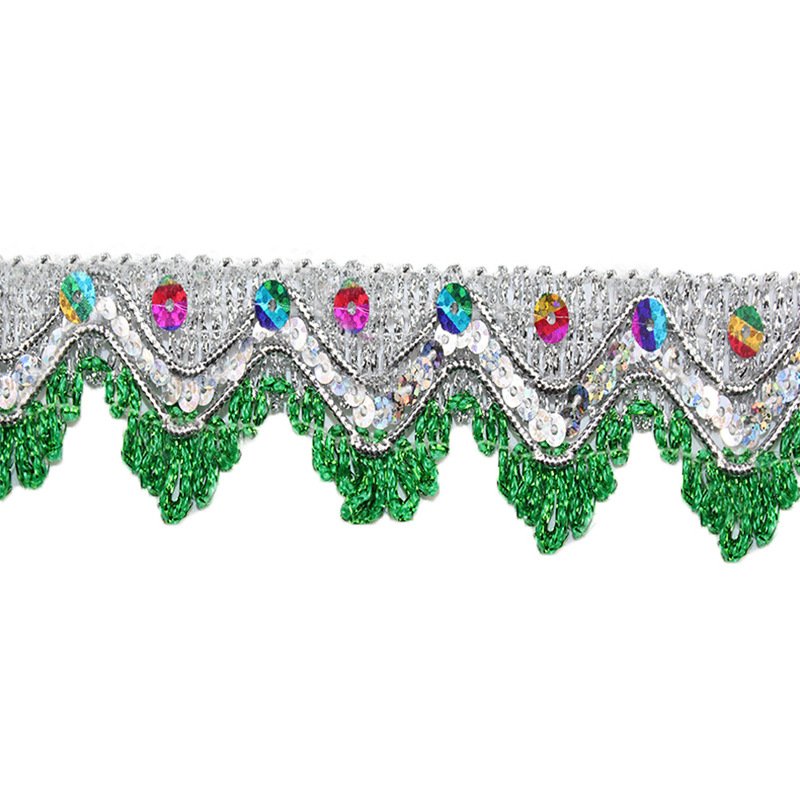 Factory Supply Shiny Bling Bling Sequins Lace High Quality Colorful Embroidery Border Lace Trim For Dress Decoration