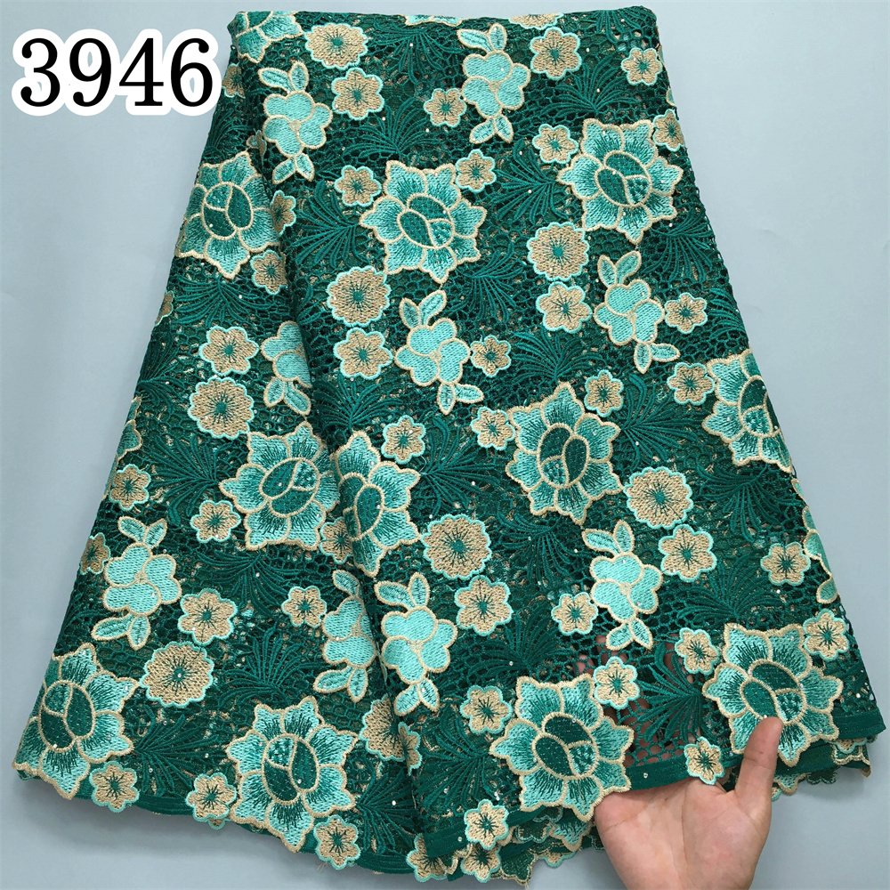 Women Cord Lace Fabric Dress African Guipure 2024 High Quality Embroidery Nigerian Water Soluble Lace for Party 3946