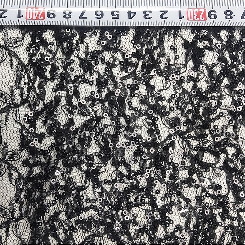 Wholesale Cheap sequins Tulle Lace Revers Transparent Sequin Fabric for Dance Dress
