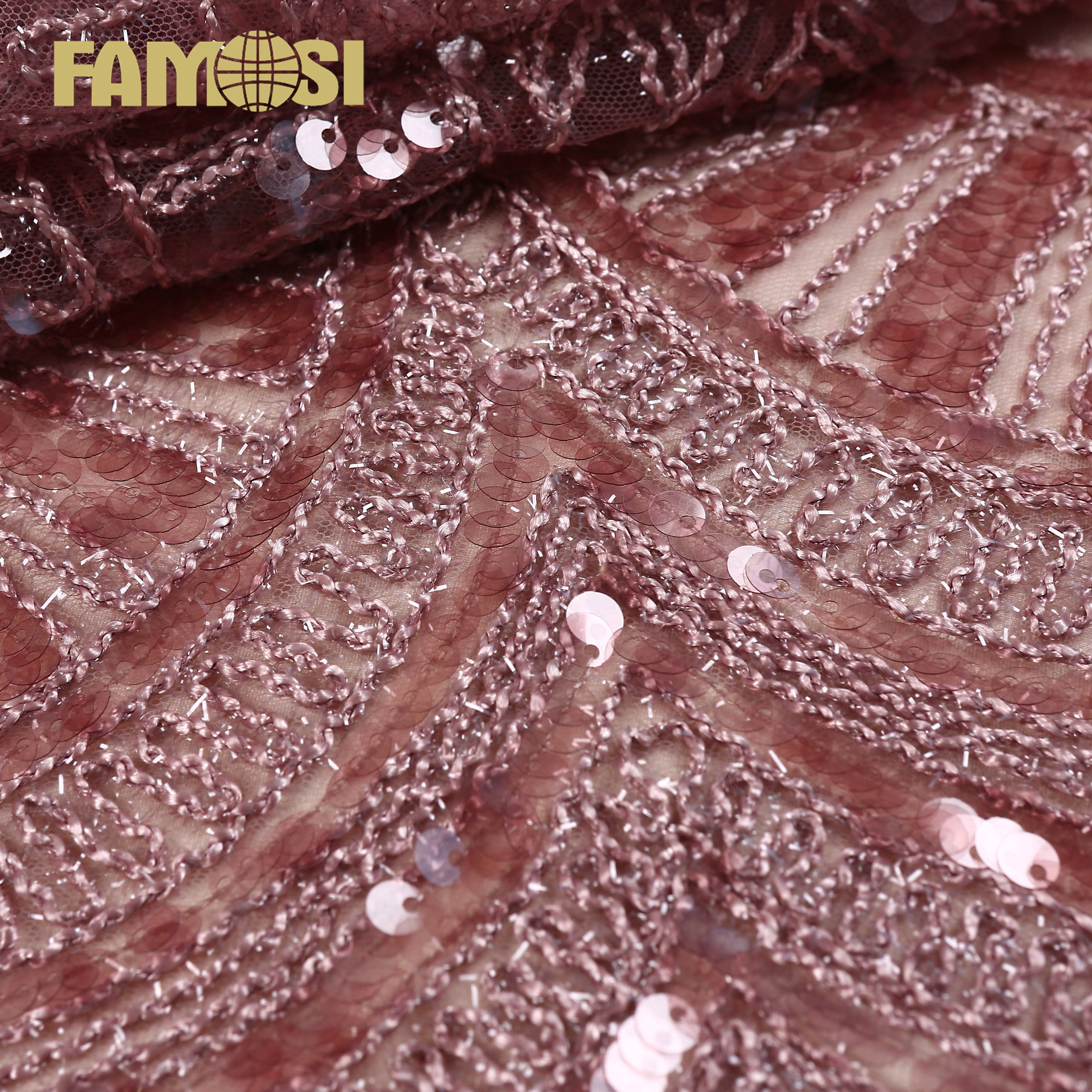 High-Quality High-end dress fabric Spangle Wholesale Embroidery Fabric for Banquet wedding