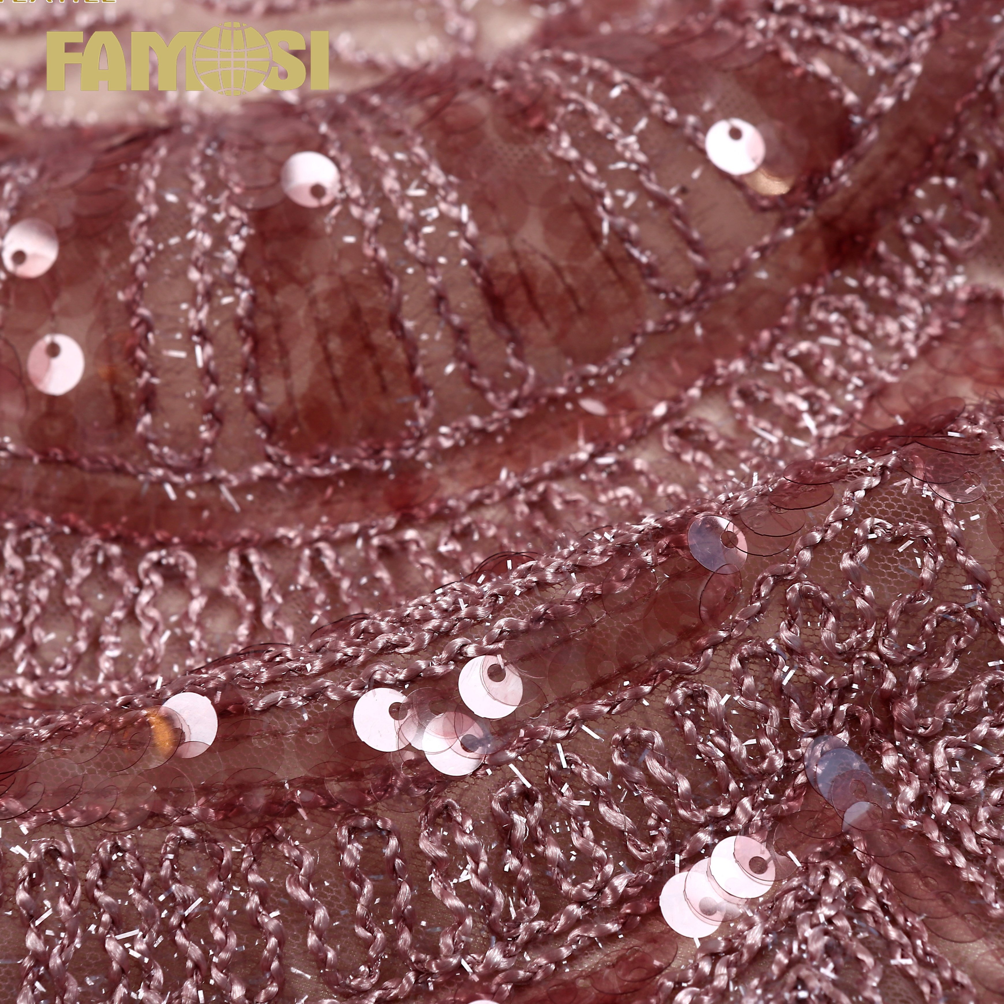 High-Quality High-end dress fabric Spangle Wholesale Embroidery Fabric for Banquet wedding