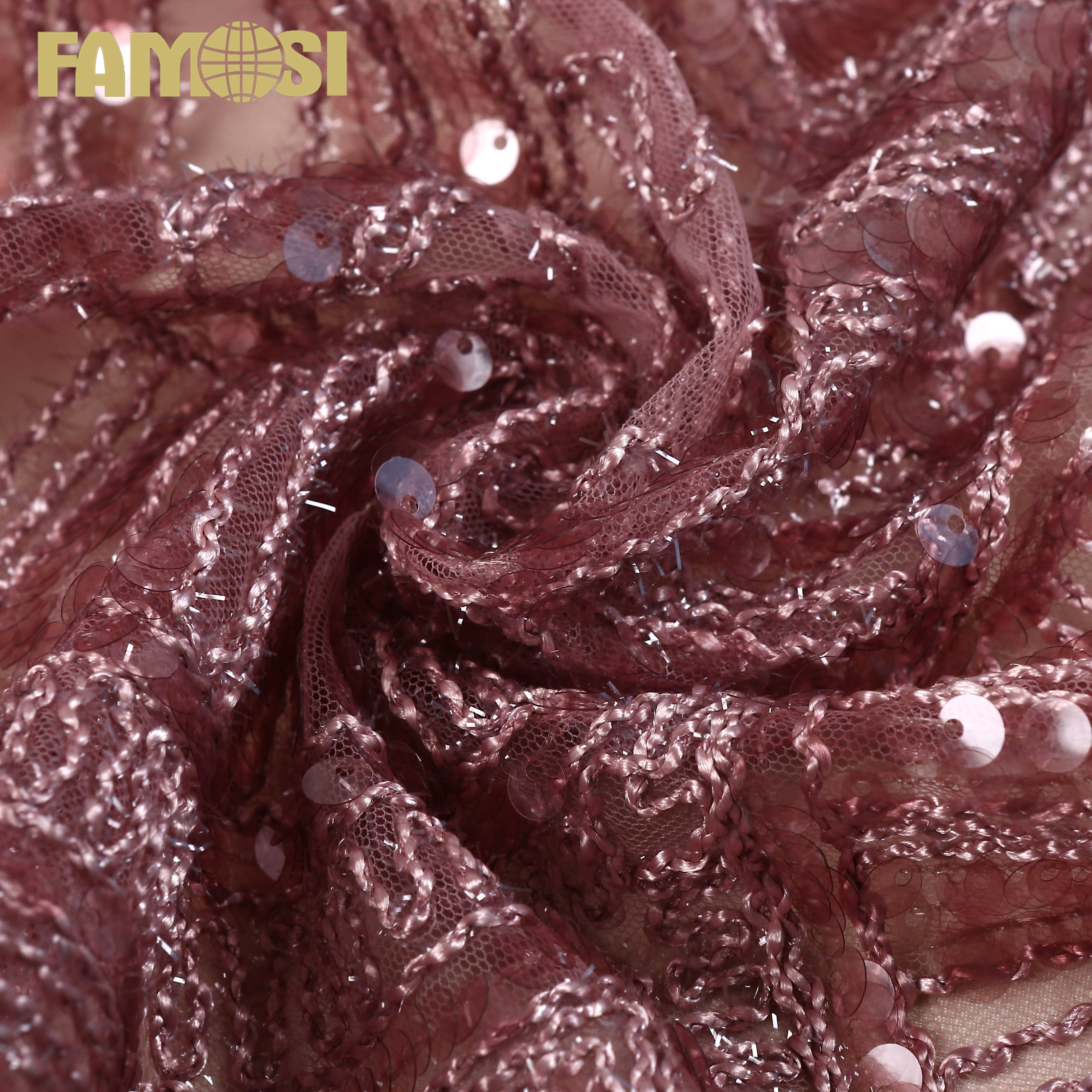 High-Quality High-end dress fabric Spangle Wholesale Embroidery Fabric for Banquet wedding