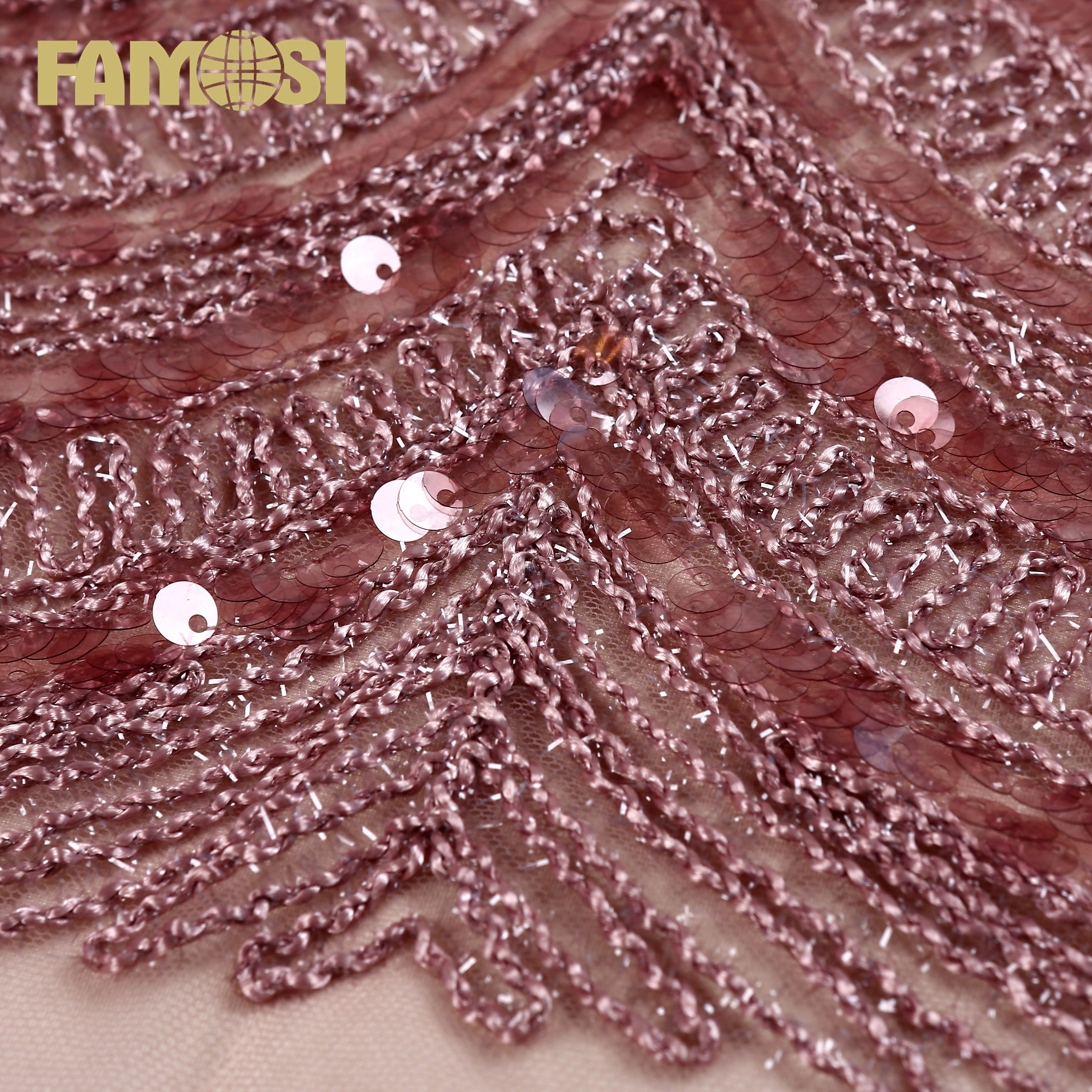 High-Quality High-end dress fabric Spangle Wholesale Embroidery Fabric for Banquet wedding
