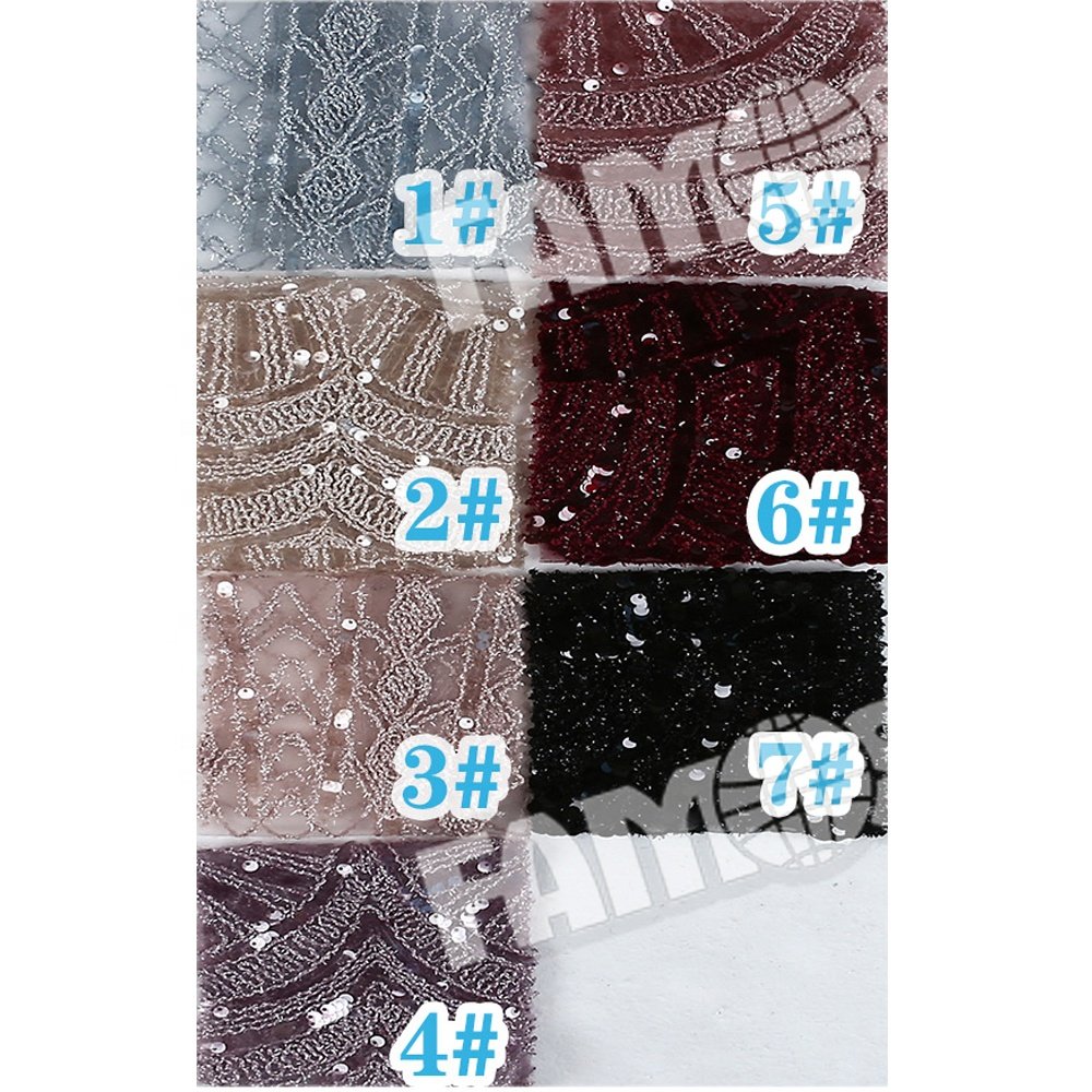 High-Quality High-end dress fabric Spangle Wholesale Embroidery Fabric for Banquet wedding