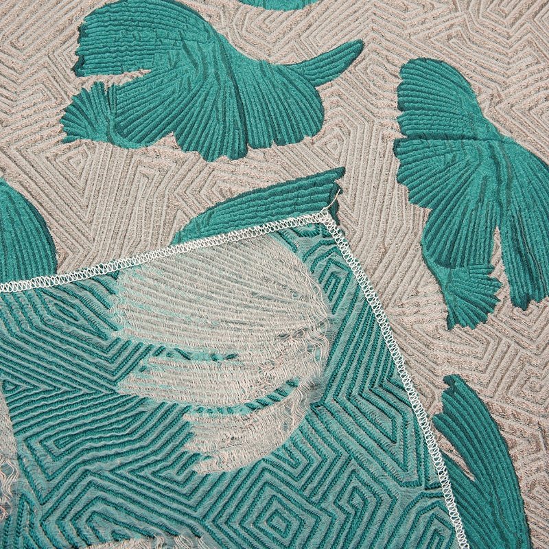 KEER Factory Custom Wholesale Custom SBS109N New Fashion Design Plain Leaf Women Dress Double Warp Brocade fabric