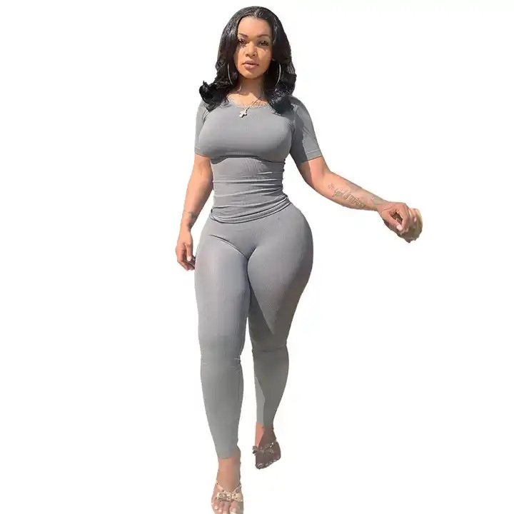 Custom Logo Clothing Sets for Women Ribbed Dupe Loungewear Women Sets Ribbed Fitness Gym Workout Women Clothing Lounge Wear Sets