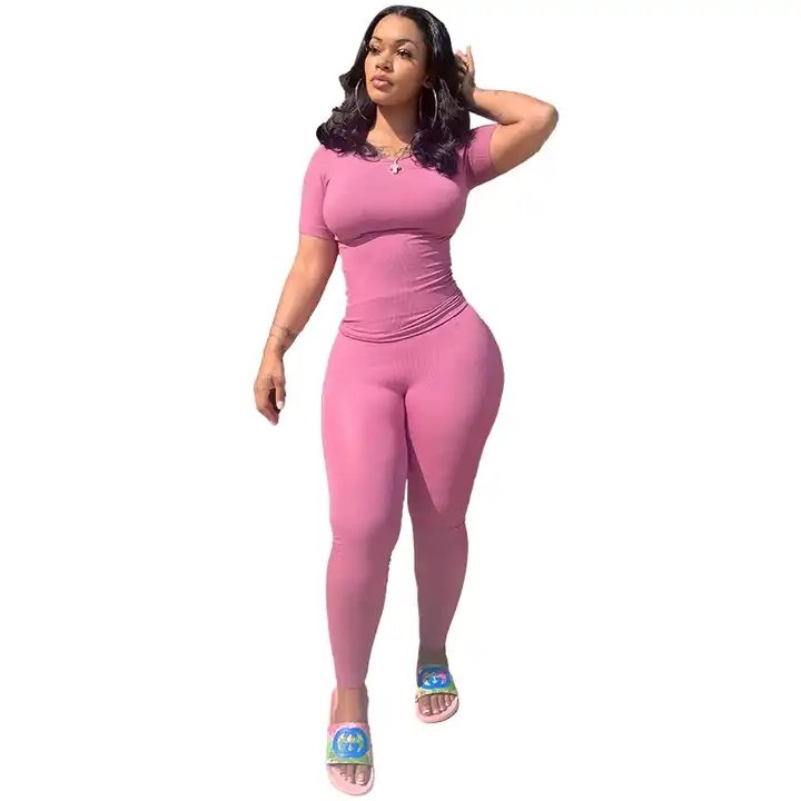Custom Logo Clothing Sets for Women Ribbed Dupe Loungewear Women Sets Ribbed Fitness Gym Workout Women Clothing Lounge Wear Sets
