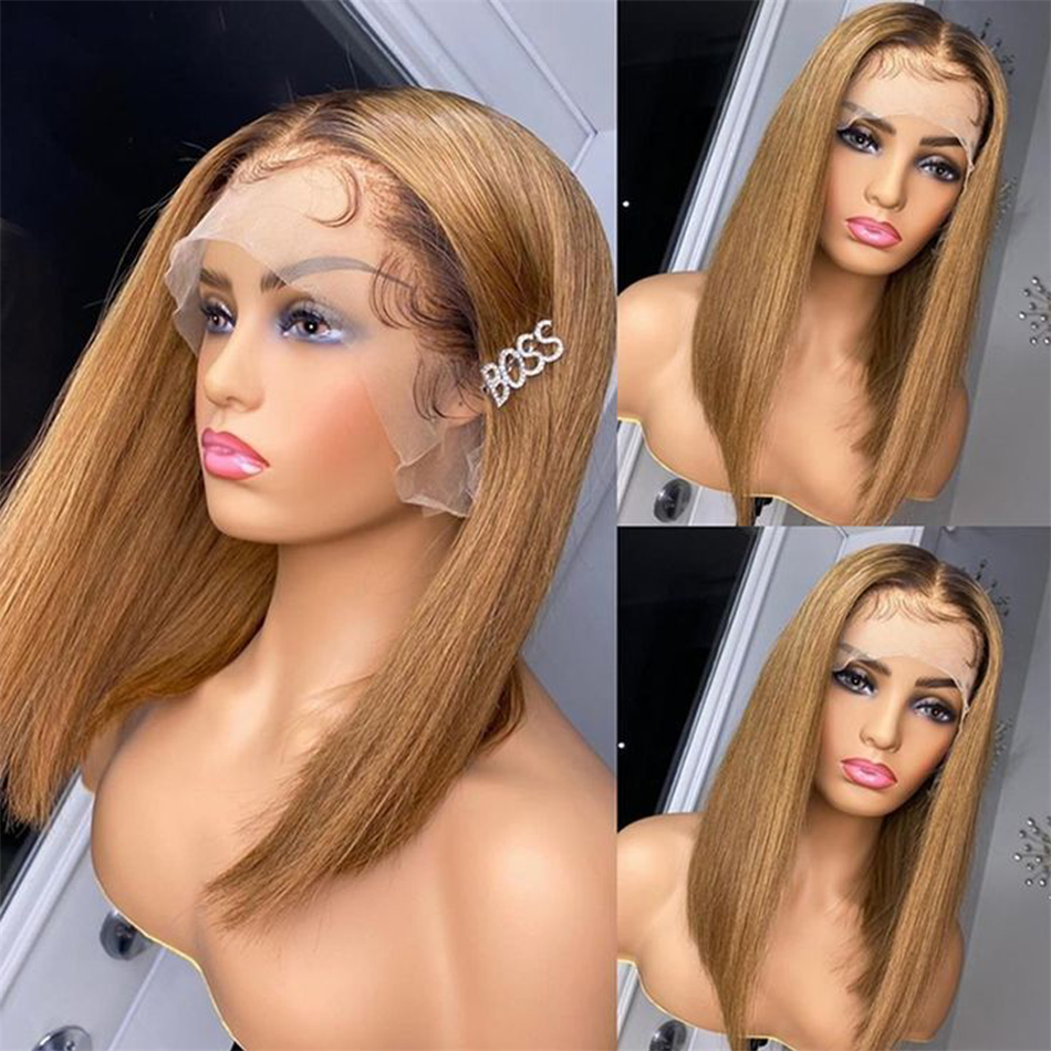 Cheap Ombre #1B 30 Colored Short Bob Wigs Human Hair Lace Front HD Lace Frontal Wig Wholesale Peruvian Bob Wigs For Black Women