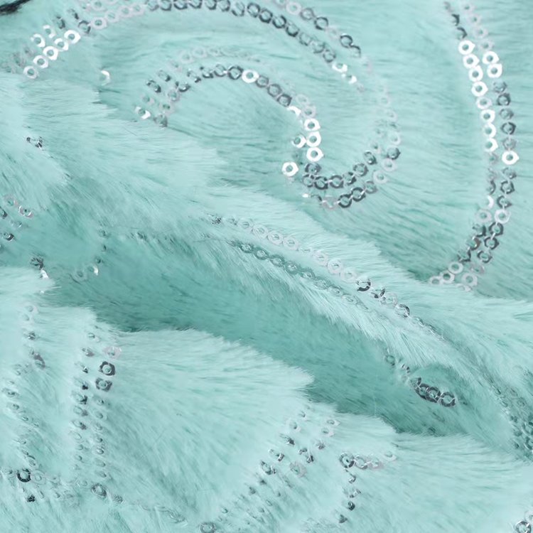 Recycled Factory Direct Sale Customized Design Soft Polyester Embroidery Korean Velvet Sequin Fabric For women's clothing dress