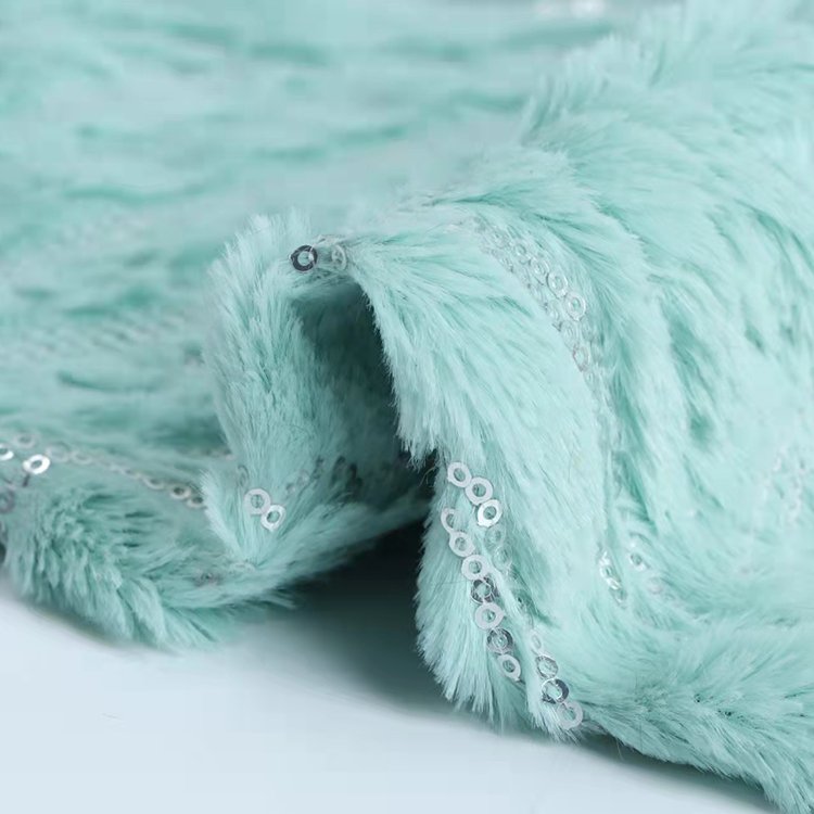 Recycled Factory Direct Sale Customized Design Soft Polyester Embroidery Korean Velvet Sequin Fabric For women's clothing dress