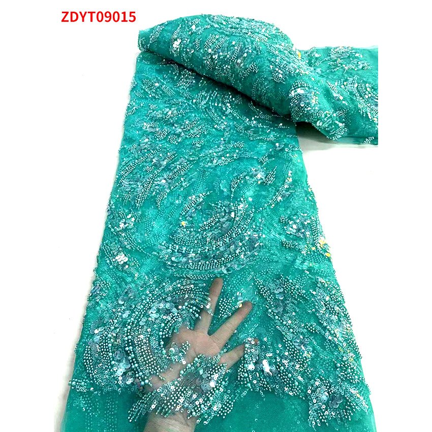 Ankara Pink French Plush Net Tulle Bright Mesh Embroidered Sequin Fabric Clothes Embroidery Lace Fabric Jacquard Fabric Woven