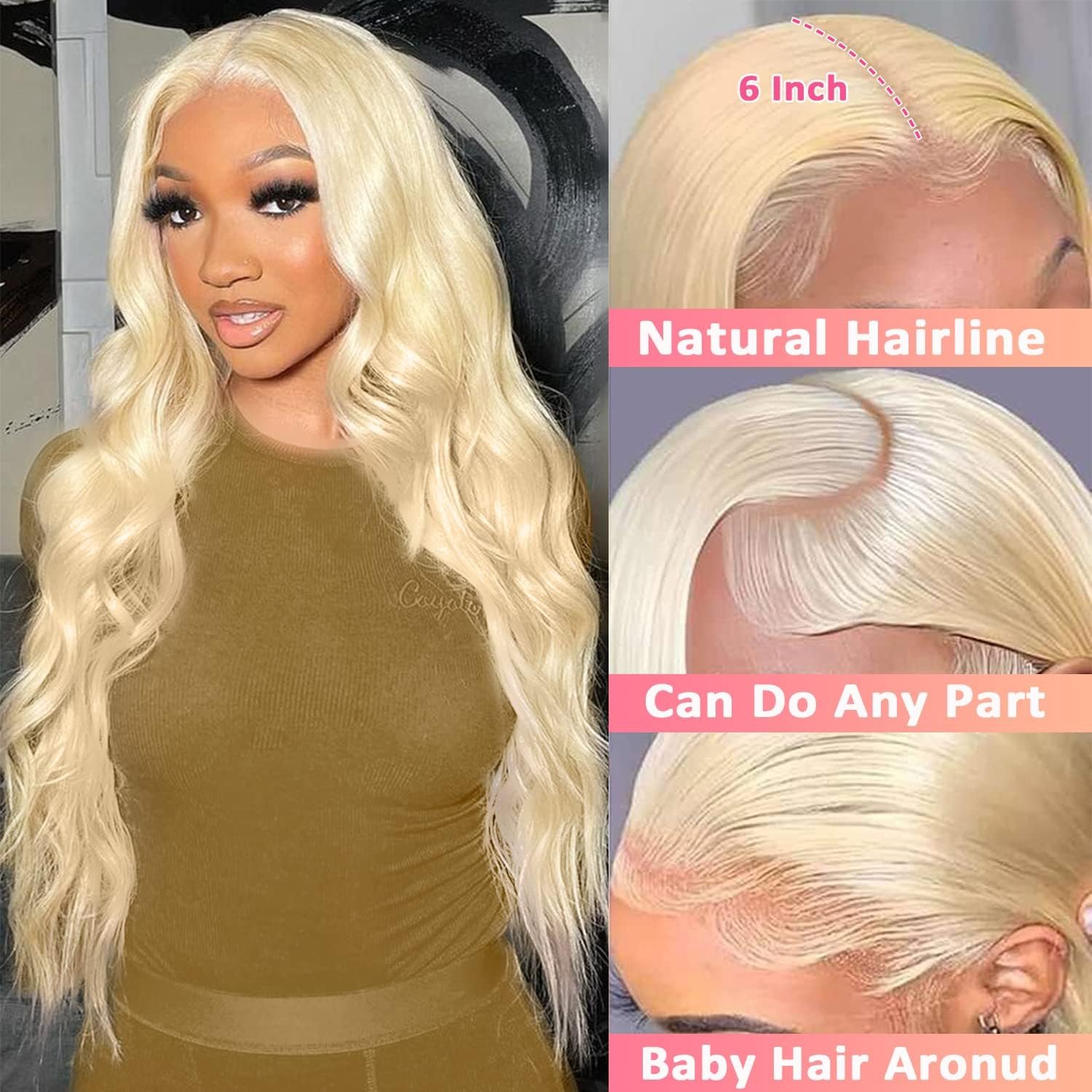 613 13x6 Lace Front Wig Human Hair Body Wave Blonde Wig Human Hair 613 HD Lace Frontal Wig Blonde Lace Front Wigs Human Hair