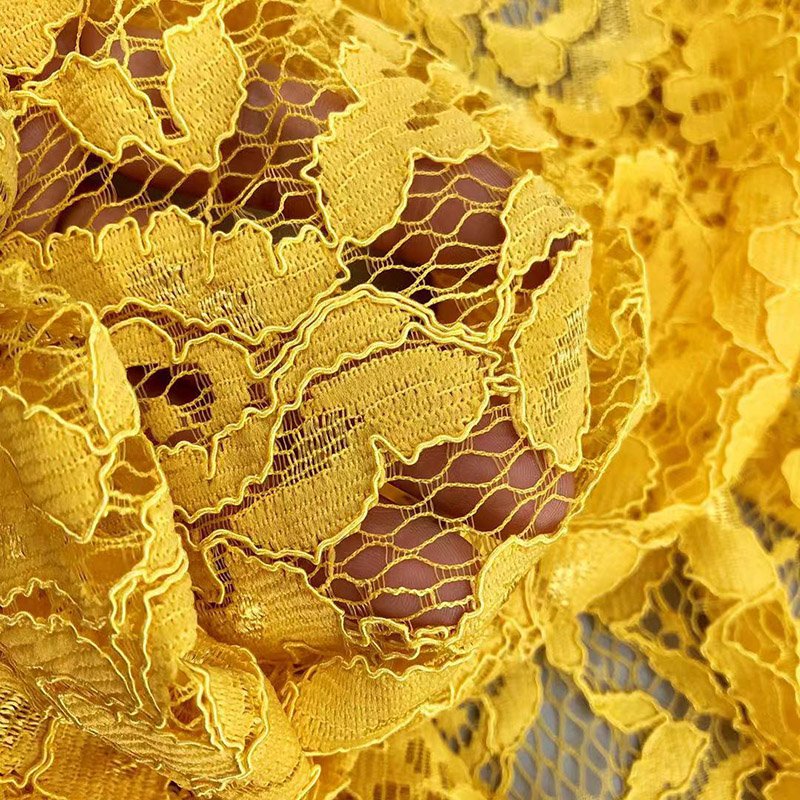 Custom brocade cotton eyelash lace fabric, used for wedding dress decoration