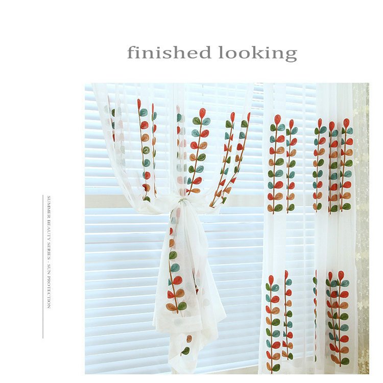 New fresh 3D embroidery tulle flowers curtain fabric roll sheer