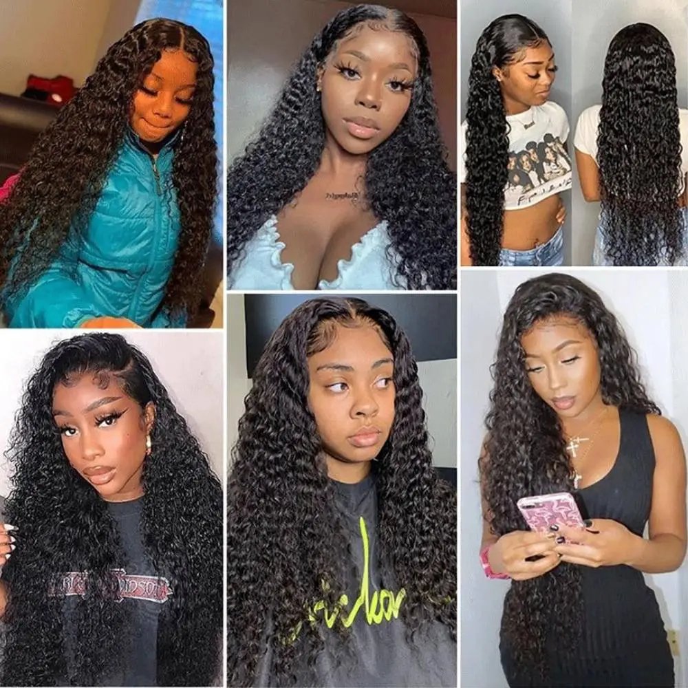 High Quality Peruvian Virgin Human Hair Wig Full 13x4 Lace Front 200% Density Kinky Curly Wig Wholesale Price For Black Women