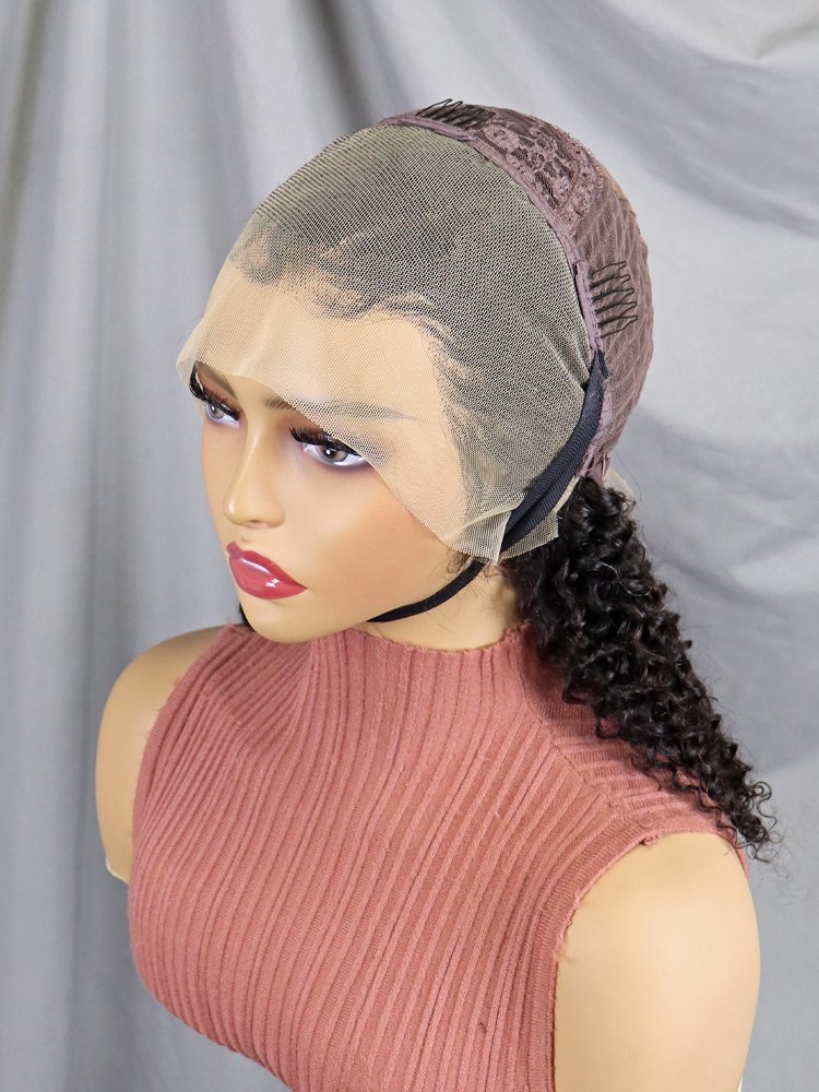 High Quality Peruvian Virgin Human Hair Wig Full 13x4 Lace Front 200% Density Kinky Curly Wig Wholesale Price For Black Women