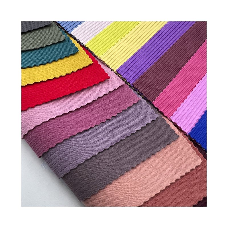 high quality stripes elastic fabrics 4-way stretch stair cloth nylon spandex knitted rib stretch fabrics for yoga outfit