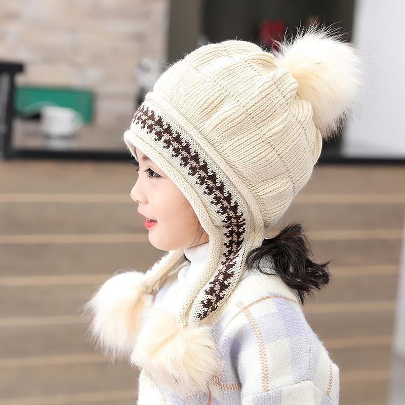 Thick Woolen Hat Custom Logo Customized Oem Children'S Hat Unisex Warm Knitted Hat Beanie
