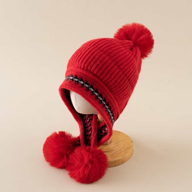 Thick Woolen Hat Custom Logo Customized Oem Children'S Hat Unisex Warm Knitted Hat Beanie